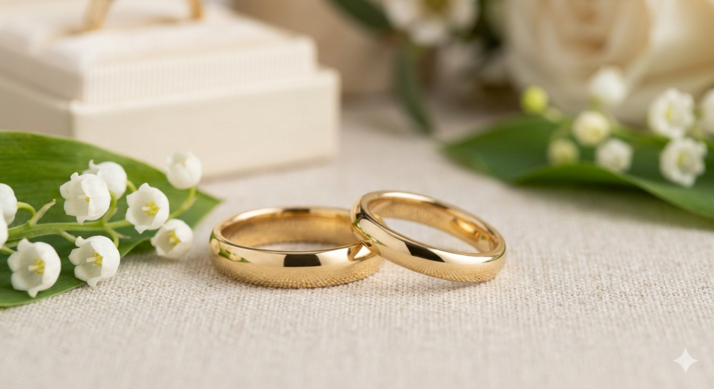 Yellow gold wedding bands